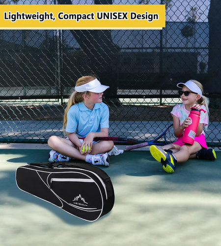Himal 3 Racquet Tennis-Bag Premium Tennis-Racket-Bag with Protective Pad, Professional or Beginner Tennis Players, Lightweight Tennis Bag for All Ages,Black